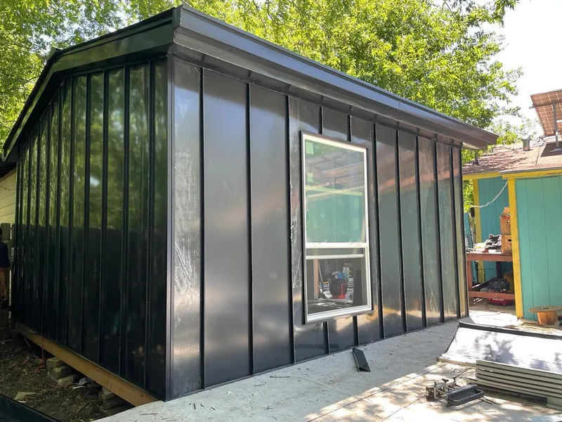 Black standing seam metal wall panels for Metal Roof Installation in Rockaway